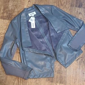 NWT! BB Dakota Open Faced Gray Vegan Jacket